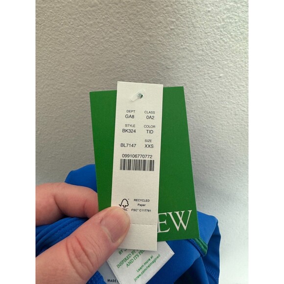 J. Crew XXS Sleek Stretch High Rise Leggings Blue Pinstripe Pull On NWT - Picture 10 of 11